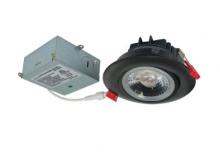 Nora NM4-RG30BB - 4" M4 Round LED Adjustable Gimbal, 950lm / 12W, 3000K, 120V, Matte Black