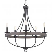 Progress P400158-143 - Gulliver Five-Light Graphite Coastal Chandelier