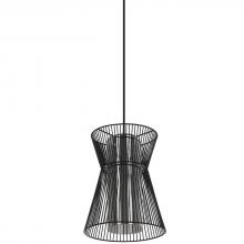 Eglo 99633A - 1 LT Pendant w/ Black Metal Frame & Transparent Smoked Glass Shade