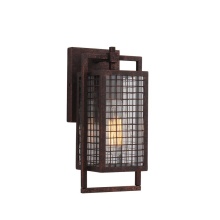 Eglo 204546A - 1 LT Outdoor Wall Light w/ Rust Color Finish & Clear Glass Shade