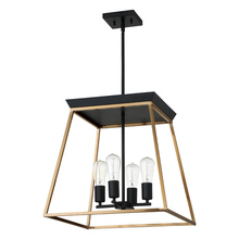 Eglo 204595A - Paulino 4-Light Pendant - Black & Gold