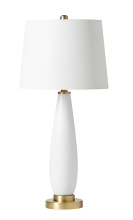 Craftmade 86249 - Glass/Metal Base Table Lamp in White Glass/Satin Brass
