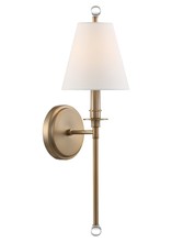 Crystorama RIV-382-AG - Riverdale 1 Light Aged Brass Sconce