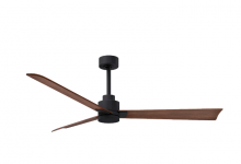 Matthews Fan Company AK-BK-WN-56 - Alessandra 3-blade transitional ceiling fan in matte black finish with walnut blades. Optimized fo