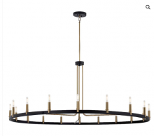 Justice Design Group NSH-8046-MBBR - Clayton 60â€ 1-Tier 18-Light Chandelier