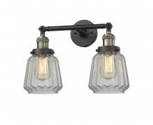 Innovations Lighting 208-BAB-G142-LED - Chatham - 2 Light - 16 inch - Black Antique Brass - Adjustable Bath Vanity Light