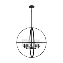 Generation Lighting 3124675-112 - Alturas indoor dimmable 5-light single tier chandelier in midnight black finish with spherical steel