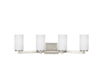 Generation Lighting 4439104-962 - Hettinger transitional 4-light indoor dimmable bath vanity wall sconce in brushed nickel silver fini
