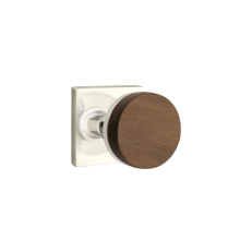 Emtek 5210US14.CCUS14.WNKWD - Select Privacy, Square Rosette US14, Conical Stem US14, Dark Walnut Knob