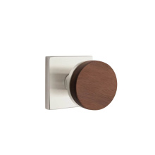 Emtek 5110US15.CCUS15.WNKWD - Select Passage, Square Rosette US15, Conical Stem US15, Dark Walnut Knob