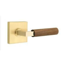 Emtek 5110US4.LSUS4.WNWD.RH - Select Passage, Square Rosette US4, L-Square Stem US4, Dark Walnut Handle, RH
