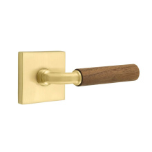 Emtek 5110US4.RAUS4.WNWD.RH - Select Passage, Square Rosette US4, R-Bar Stem US4, Dark Walnut Handle, RH