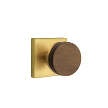 Emtek 5210US7.CCUS7.WNKWD - Select Privacy, Square Rosette US7, Conical Stem US7, Dark Walnut Knob