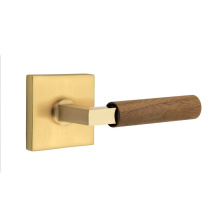 Emtek 5210US7.LSUS7.WNWD.RH - Select Privacy, Square Rosette US7, L-Square Stem US7, Dark Walnut Handle, RH