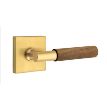 Emtek 5210US7.TAUS7.WNWD.LH - Select Privacy, Square Rosette US7, T-Bar Stem US7, Dark Walnut Handle, LH