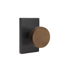 Emtek 5112US10B.CCUS10B.WNKWD - Select Passage, Modern Rectangular Rosette US10B, Conical Stem US10B, Dark Walnut Knob