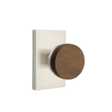 Emtek 5112US15.CCUS15.WNKWD - Select Passage, Modern Rectangular Rosette US15, Conical Stem US15, Dark Walnut Knob