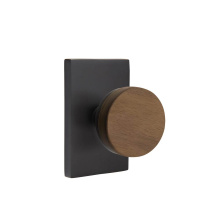 Emtek 5052US19.CCUS19.WNKWD - Select Dummy, Modern Rectangular Rosette US19, Conical Stem US19, Dark Walnut Knob