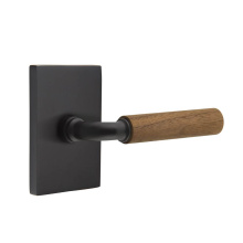 Emtek C5212US19.RAUS19.WNWD - Concealed Fastener, Select Privacy, Modern Rectangular Rosette US19, R-Bar Stem US19, Dark Walnut