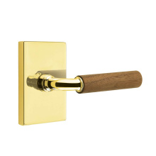 Emtek C5212US3NL.RAUS3NL.WNWD - Concealed Fastener, Select Privacy, Modern Rectangular Rosette US3NL, R-Bar Stem US3NL, Dark Walnu