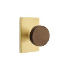 Emtek 5212US4.CCUS4.WNKWD - Select Privacy, Modern Rectangular Rosette US4, Conical Stem US4, Dark Walnut Knob