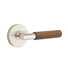 Emtek 5209US15.TAUS15.WNWD.LH - Select Privacy, Disk Rosette US15, T-Bar Stem US15, Dark Walnut Handle, LH