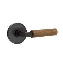 Emtek 5209US19.LSUS19.WNWD.LH - Select Privacy, Disk Rosette US19, L-Square Stem US19, Dark Walnut Handle, LH