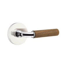 Emtek C5209US26.RAUS26.WNWD - Concealed Fastener, Select Privacy, Disk Rosette US26, R-Bar Stem US26, Dark Walnut Handle
