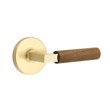Emtek 5109US4.LSUS4.WNWD.RH - Select Passage, Disk Rosette US4, L-Square Stem US4, Dark Walnut Handle, RH