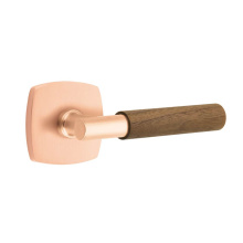 Emtek C5326SRG.TASRG.WNWD - Concealed Fastener, Select Privacy, Urban Modern Rosette Satin Rose Gold, T-Bar Stem Satin Rose Go