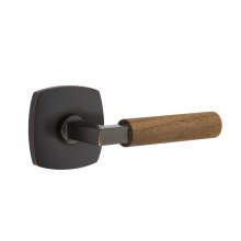 Emtek C5316US10B.LSUS10B.WNWD - Concealed Fastener, Select Passage, Urban Modern Rosette US10B, L-Square Stem US10B, Dark Walnut H