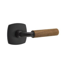 Emtek C5316US19.RAUS19.WNWD - Concealed Fastener, Select Passage, Urban Modern Rosette US19, R-Bar Stem US19, Dark Walnut Handle