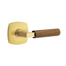 Emtek 5306US7.LSUS7.WNWD - Select Dummy, Urban Modern Rosette US7, L-Square Stem US7, Dark Walnut Handle