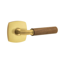 Emtek 5306US7.RAUS7.WNWD - Select Dummy, Urban Modern Rosette US7, R-Bar Stem US7, Dark Walnut Handle