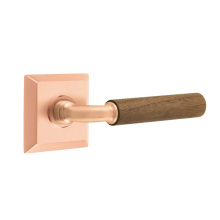 Emtek C8231SRG.RASRG.WNWD - Concealed Fastener, Select Privacy, Quincy Rosette Satin Rose Gold, R-Bar Stem Satin Rose Gold, Da