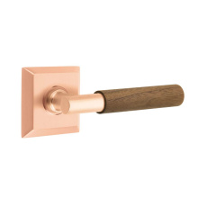 Emtek C8231SRG.TASRG.WNWD - Concealed Fastener, Select Privacy, Quincy Rosette Satin Rose Gold, T-Bar Stem Satin Rose Gold, Da