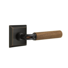 Emtek C8131US10B.RAUS10B.WNWD - Concealed Fastener, Select Passage, Quincy Rosette US10B, R-Bar Stem US10B, Dark Walnut Handle