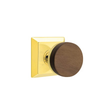 Emtek C8231US3NL.CCUS3NL.WNKWD - Concealed Fastener, Select Privacy, Quincy Rosette US3NL, Conical Stem US3NL, Dark Walnut Knob