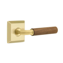 Emtek C8231US4.RAUS4.WNWD - Concealed Fastener, Select Privacy, Quincy Rosette US4, R-Bar Stem US4, Dark Walnut Handle