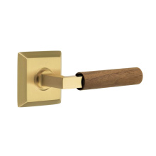 Emtek C8231US7.LSUS7.WNWD - Concealed Fastener, Select Privacy, Quincy Rosette US7, L-Square Stem US7, Dark Walnut Handle