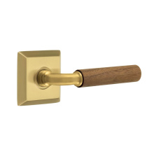 Emtek C8231US7.RAUS7.WNWD - Concealed Fastener, Select Privacy, Quincy Rosette US7, R-Bar Stem US7, Dark Walnut Handle