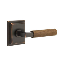 Emtek C8261US10B.LSUS10B.WNWD - Concealed Fastener, Select Privacy, Wilshire Rosette US10B, L-Square Stem US10B, Dark Walnut Handl