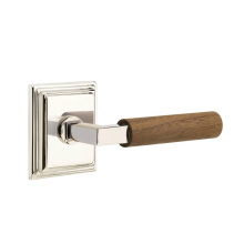 Emtek C8261US14.LSUS14.WNWD - Concealed Fastener, Select Privacy, Wilshire Rosette US14, L-Square Stem US14, Dark Walnut Handle