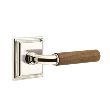 Emtek C8261US14.RAUS14.WNWD - Concealed Fastener, Select Privacy, Wilshire Rosette US14, R-Bar Stem US14, Dark Walnut Handle