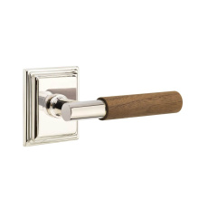 Emtek C8261US14.TAUS14.WNWD - Concealed Fastener, Select Privacy, Wilshire Rosette US14, T-Bar Stem US14, Dark Walnut Handle