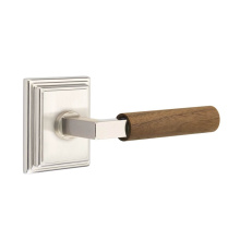 Emtek C8261US15.LSUS15.WNWD - Concealed Fastener, Select Privacy, Wilshire Rosette US15, L-Square Stem US15, Dark Walnut Handle