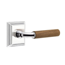 Emtek C8161US26.RAUS26.WNWD - Concealed Fastener, Select Passage, Wilshire Rosette US26, R-Bar Stem US26, Dark Walnut Handle