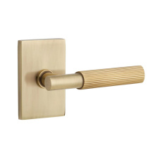 Emtek 5212US7.TAUS7.SKUS7.LH - Select Privacy, Modern Rectangular Rosette US7, T-Bar Stem US7, Straight Knurled Handle US7, LH