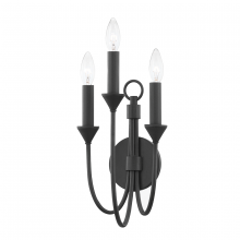 Troy B1003-FOR - Cate 3 Light Sconce - Forged Iron