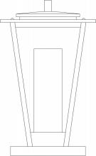 Arroyo Craftsman BRC-10CLR/WHT-P - 10" brighton column mount